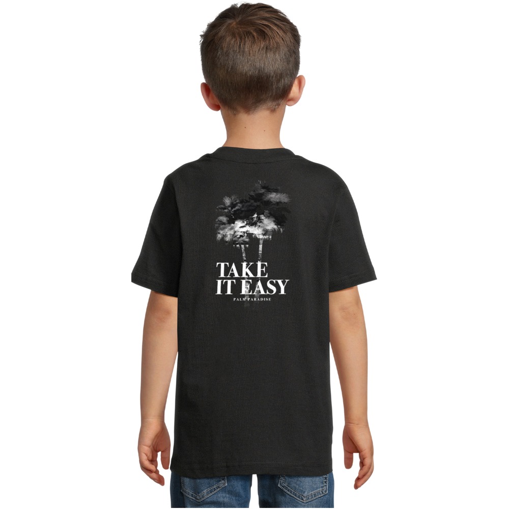 Mister Tee - Kids Take It Easy Palm Paradise Kinder Tshirt - Zwart